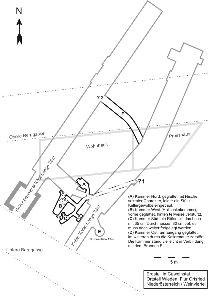 Unser Erdstall in Gaweinstal, Erdstallplan